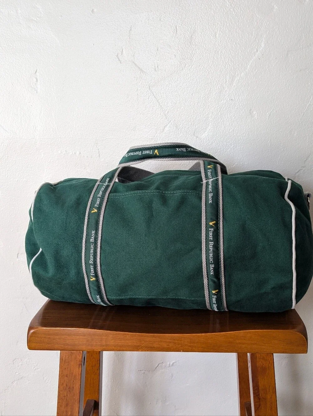 Scarborough Tweed Banker Green Canvas Duffle Bag First Republic Bank Made in USA